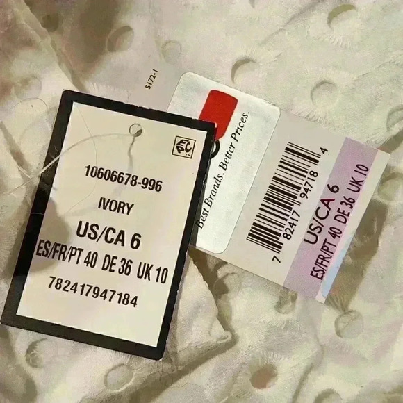 Nine West Ivory Eyelet Notch Blazer One button Sz 6 US - Picture 9 of 14